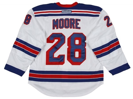 2014 Dominic Moore Game Worn New York Rangers Playoffs Round 2 Game Used Jersey (Steiner)